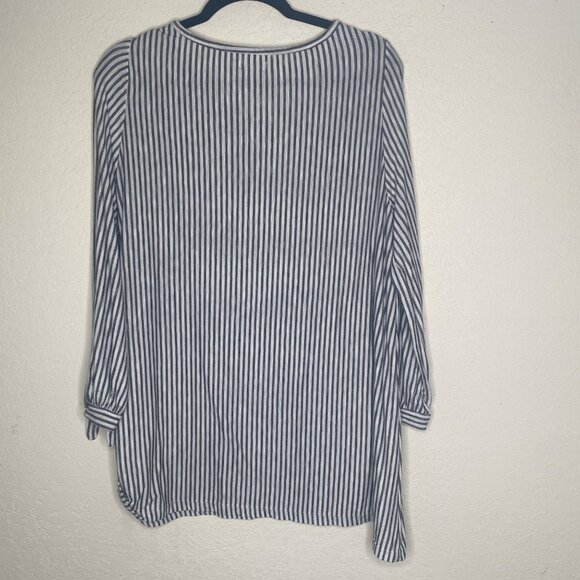 Max Studio Tunic Top Womens 1X Striped Long Sleeve - Picture 7 of 11